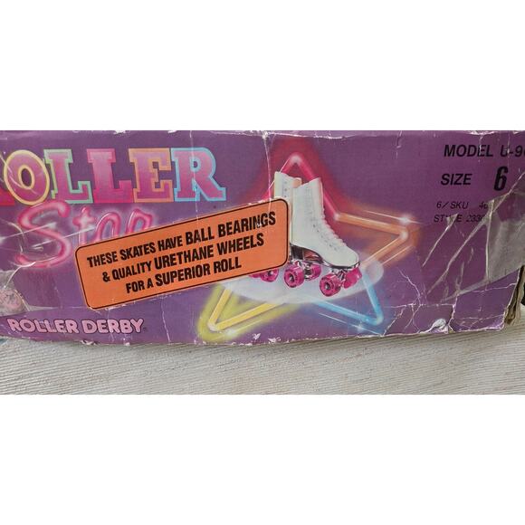 Vintage Roller derby U-965 Roller Star Skates - White Leather Size 6 - Picture 6 of 8